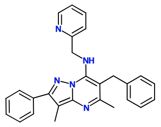 (image for) MC021096 (6-Benzyl-3,5-dimethyl-2-phenyl-pyrazolo[1,5-a]pyrimidin-7-yl)-pyridin-2-ylmethyl-amine